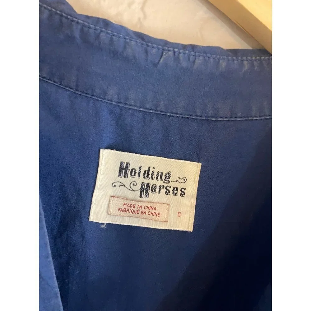 Anthropologie Holding Horses Women's Blue Flared Bandana Dress - 0 - Picture 4 of 15